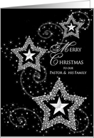 Merry Christmas - Pastor & Family- Sparkly Stars card