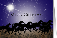 Christmas - Western - Horses in Moonlight card