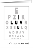 I Love You - Humor - Eye Chart card