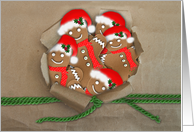 Christmas - Gingerbread Men /Hole in Shopping Bag card