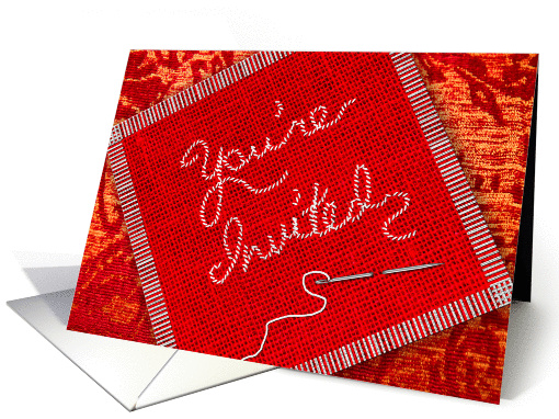 Invitation - Quilting, Sewing Purposes - Red Burlap, Tapestry card