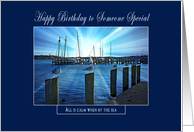 All is Calm/by Sea - Birthday - Someone Special - Marina Sunset card