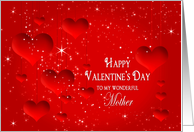 Valentine’s Day - Mother - Red Hearts and Stars card