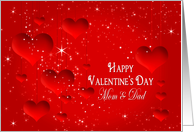 Valentine’s Day - Mom & Dad - Red Hearts and Stars card