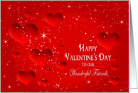 Valentine’s Day - Friends - Red Hearts and Stars card