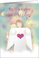 Valentine’s Day- Daughter - Our Little Angel - Soft pastels/Pink Heart card