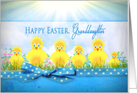 Easter - Yellow Happy Chicks - Granddaughter card