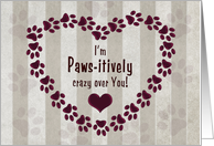 Pet’s Love Towards Owner - Paw-Prints in a Heart card