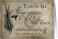 Christian KJV Philippians 4:13 - Blank Card - Bird Graphic -Religious card