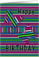 Birthday - Stripes & Butterflies - Vivid Colors card