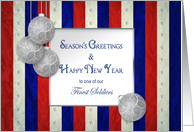 Season’s Greetings, Finest soldier, Army, Patriotic Stripes card