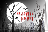 Halloween Gathering Party Invitaition,Moon,Graveyard card