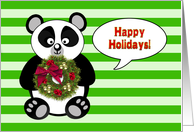 Happy Holidays - Humor - Panda Bear card