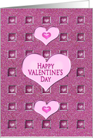 Valentine’s Day - Hearts in square windows, General card