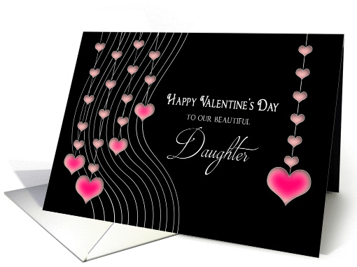 Valentine's Day - Daughter - Hanging Hearts card (1463034)