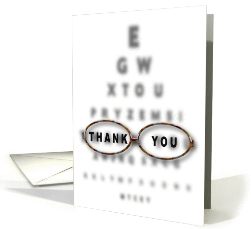 Thank You - Eye Chart - Optomistrist - Business - Blank card (1463378)