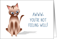 Get Well - Kitty Cat - Tear in eye card