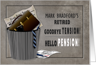 Retirement Invitation -Business Person - Goodbye Tension-Hello Pension card