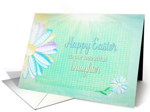 Easter - Daughter - Large Gingham Daisy - Pastels card (1465554)