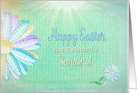 Easter - Secret Pal - Large Gingham Daisy - Pastels card
