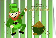St. Patrick’s Day - Secret Pal - Leprechaun - Luck of the Irish card