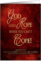 Christian Encouragement - God Gives Hope - Red/Gold card