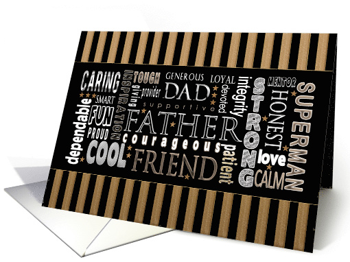 FATHER'S DAY, Dad, Typography - Stripes card (1479714)