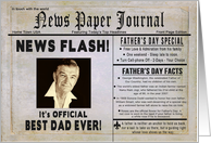 FATHER’S DAY, Dad, News Paper Journal, Photo on Front card