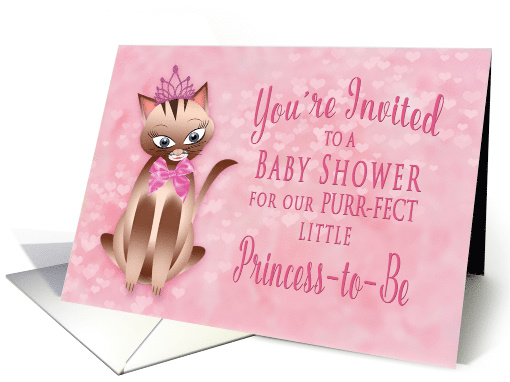 Baby Girl Baby Shower Invitation - Sweet Princess Kitten card