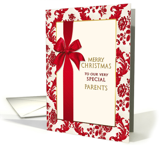 Christmas, Our Parents - Red Brocade/Bow card (1491454)