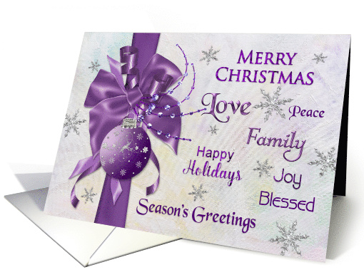 Christmas - Typography - Purple Decorations card (1491460)