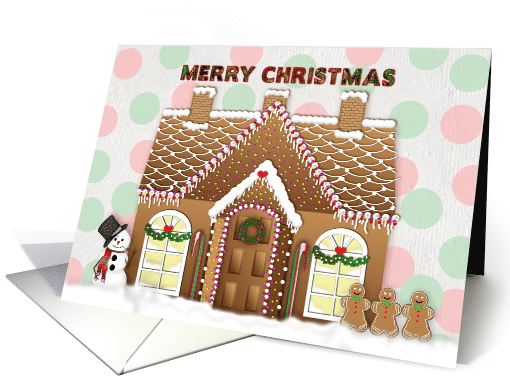 Christmas, Gingerbread House - Snowman - Gingerbread Men card