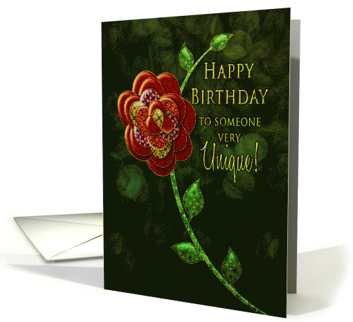 Birthday - Someone very Unique, Calico Rose card (1506864)