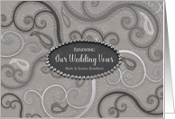 Rnewal of Wedding Vows Invitation - Gray Paisley/Beaded, Insert Name card