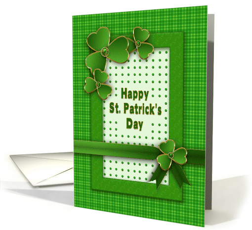 St. Patrick's Day - Shamrocks - Green Textures card (1509952)