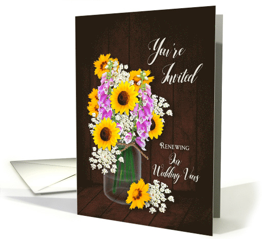 Renewing Wedding Vows Invitation - Mason Jar - Bouquet... (1513898)