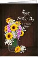 Mother’s Day, My Mother, Bouquet Flower in Mason Jar card