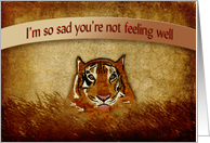 Get Well, Abstract Tiger in the bush card