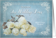 Renewing Wedding Vows Invitation,Dreamy Roses on Blue, Name,Insert card