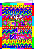 Cinco de Mayo, Festive with Vivid Colors and Mexican Patterns card