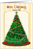 Christmas, Secret Pal, Heavily Decorated Tree with 3D effects card