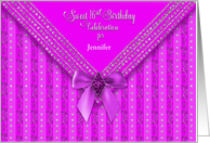 Birthday, Sweet 16th Party Invitation, Insert Name, Faux Jewels card