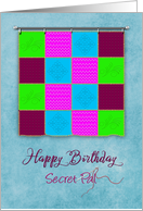 Birthday, Secret Pal, Wall Hanging Patchwork Quilt, Colorful card