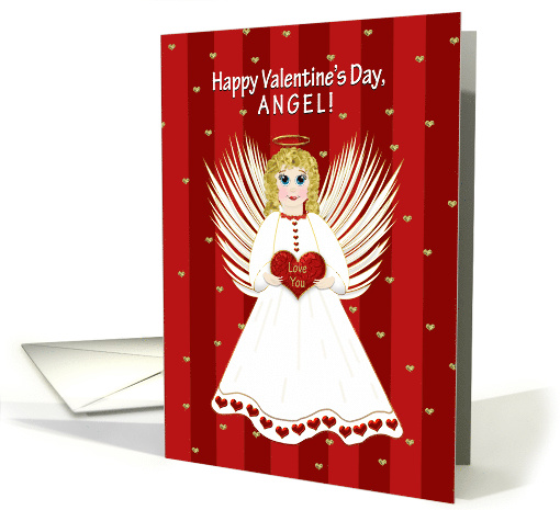 Valentine's Day, Angel, Child Angel Holding Heart,Girl card (1557106)