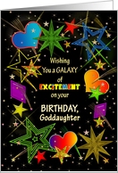 Birthday, Goddaughter, Vivid Colors Abstract Galaxy of Excitement card