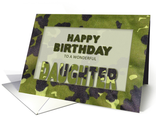 Birthday, Daughter, Army Camouflage Background card (1564904)