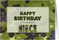Birthday, Niece, Army Camouflage Background card