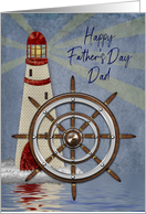 Father’s Day, Dad, Lighthouse, Ship’s Wheel, Helm card