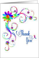 Thank You, Blank, Vivid Colors, Flowers, Tropical Bird card