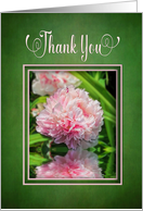 Thank You, Blank Inside, Large Garden Pink Peony Flower card